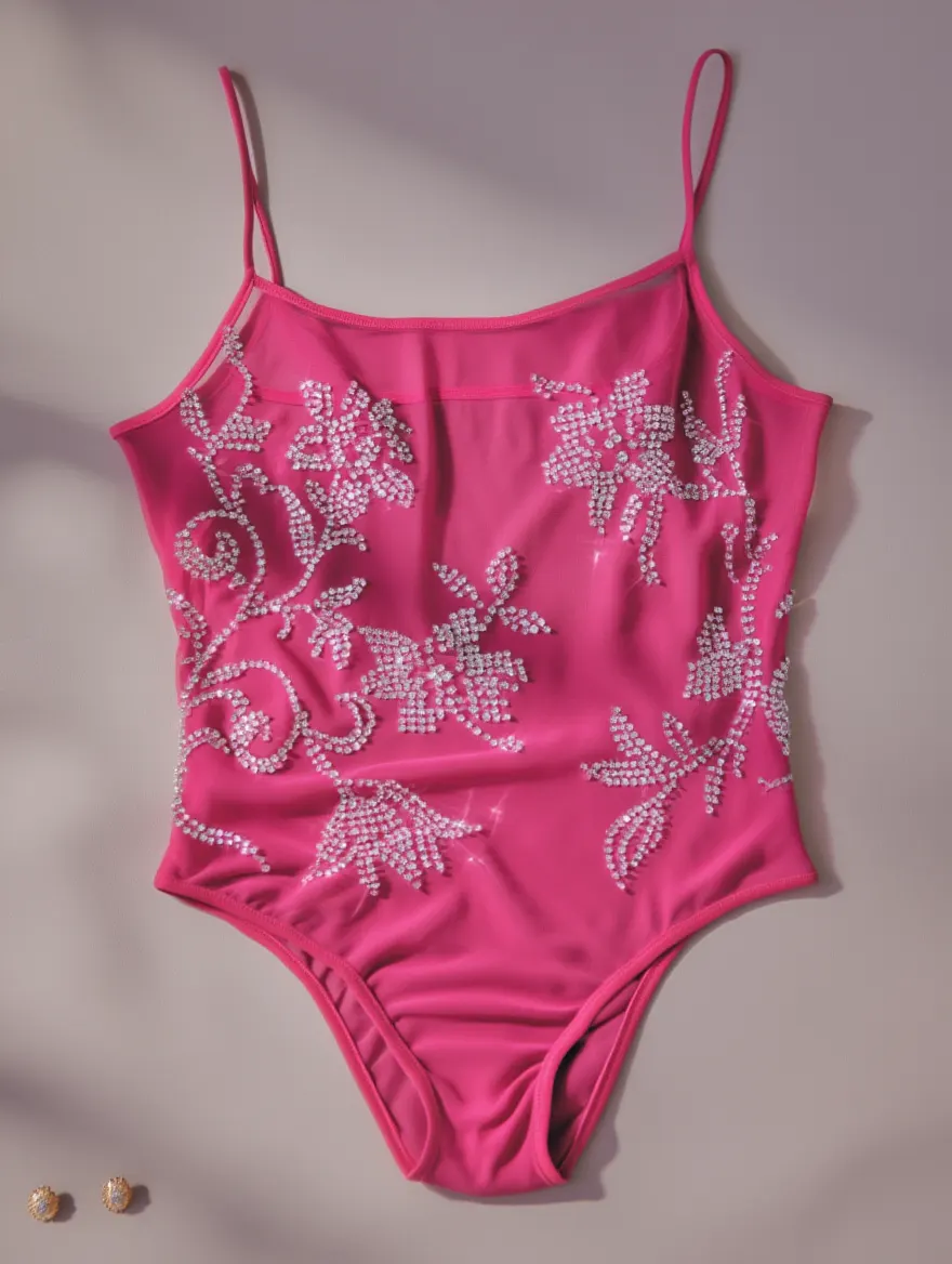 Body Rosa Intenso con Pedrería