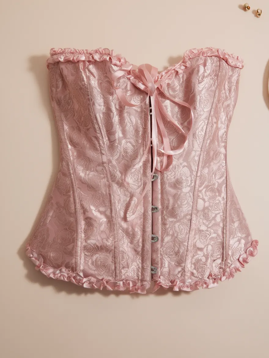 Corsé Rosa con Patrón de Rosas