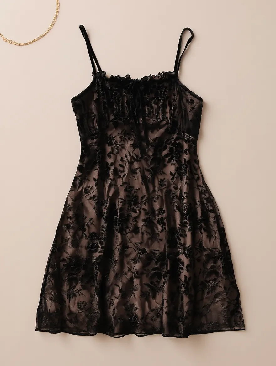 Vestido de Terciopelo Floral