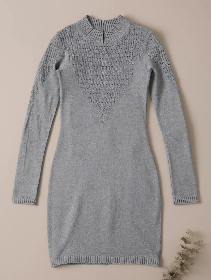 Vestido Gris de Punto