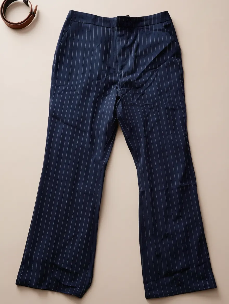 Pantalón Acampanado Azul Marino a Rayas